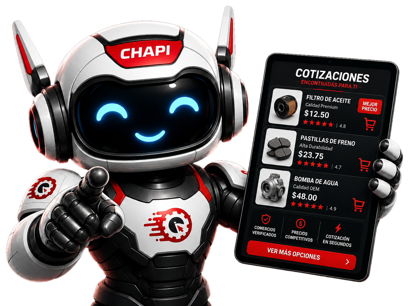 CHAPI busca repuestos, compara opciones y ayuda a elegir